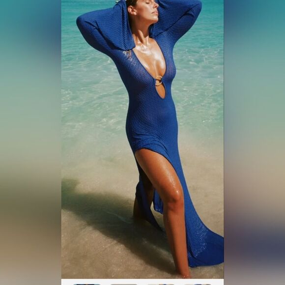 NWT Monday Swimwear Montego Blue Swim Coverup Size M - Picture 2 of 8